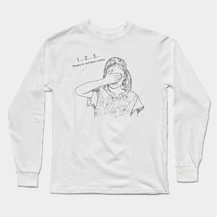 Little girl counting while playing hide and seek Long Sleeve T-Shirt